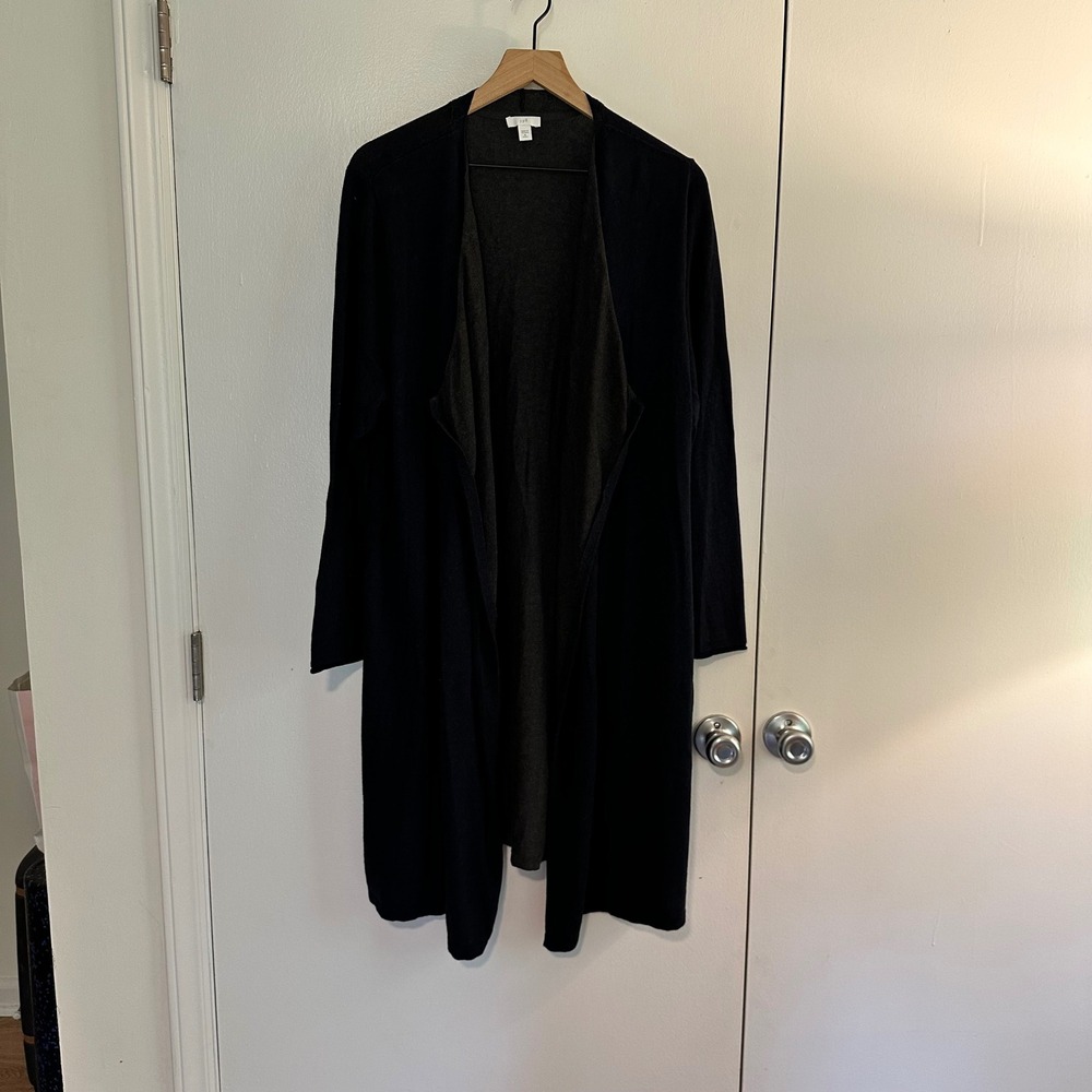 J. Jill | Women's Open Front Blue Grey Longline Duster Cardigan,‎ Size XL Petite